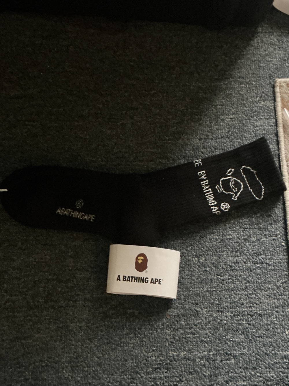 Black Logo Crew Socks